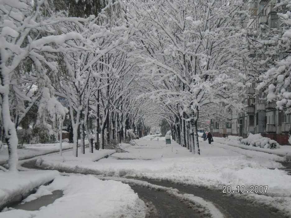 Уссурийск, первый снег,Октябрь 2007 | Уссурийск