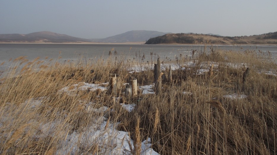 Соль вымораживается из соленой воды озера при последовательном вымораживании льда в трех резервуарах. Соленая вода разделяется на более пресный лед и концентрированный рассол, который стекает в следующий резервуар. В последнем резервуаре начинается кристаллизация соли. | Ледовый поход Посьет - бухта Экспедиции - озеро Тальми - мыс Островок Фальшивый